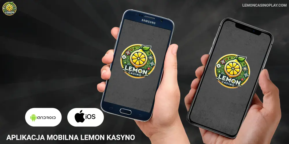 Interfejs aplikacji mobilnej Lemon Casino z widocznymi grami i przyciskami nawigacji